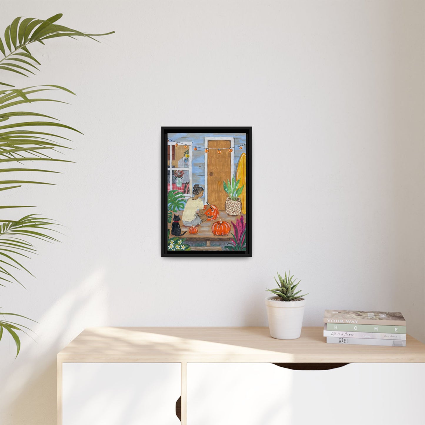 Pumpkin on the Lanai - Matte Canvas Print (Framed)
