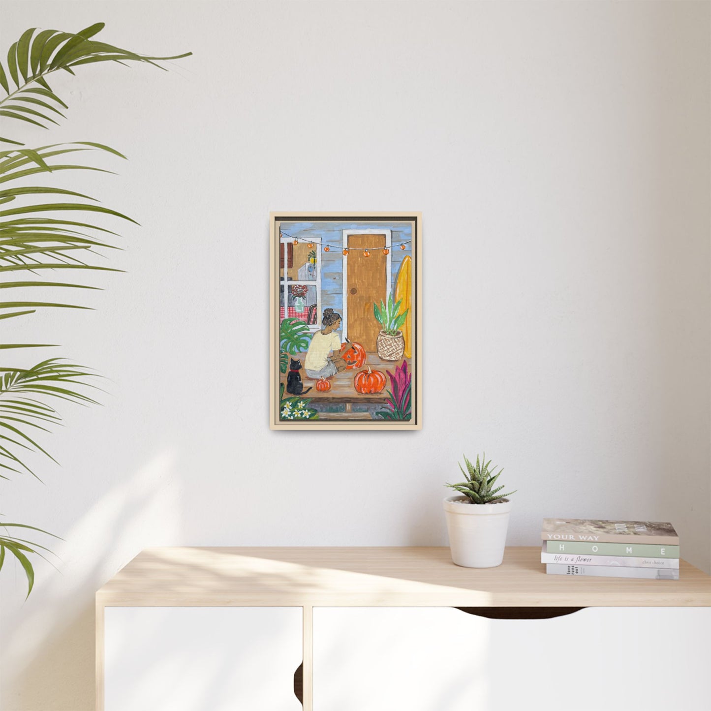 Pumpkin on the Lanai - Matte Canvas Print (Framed)
