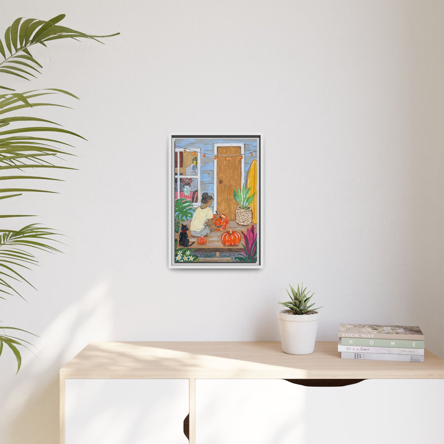 Pumpkin on the Lanai - Matte Canvas Print (Framed)