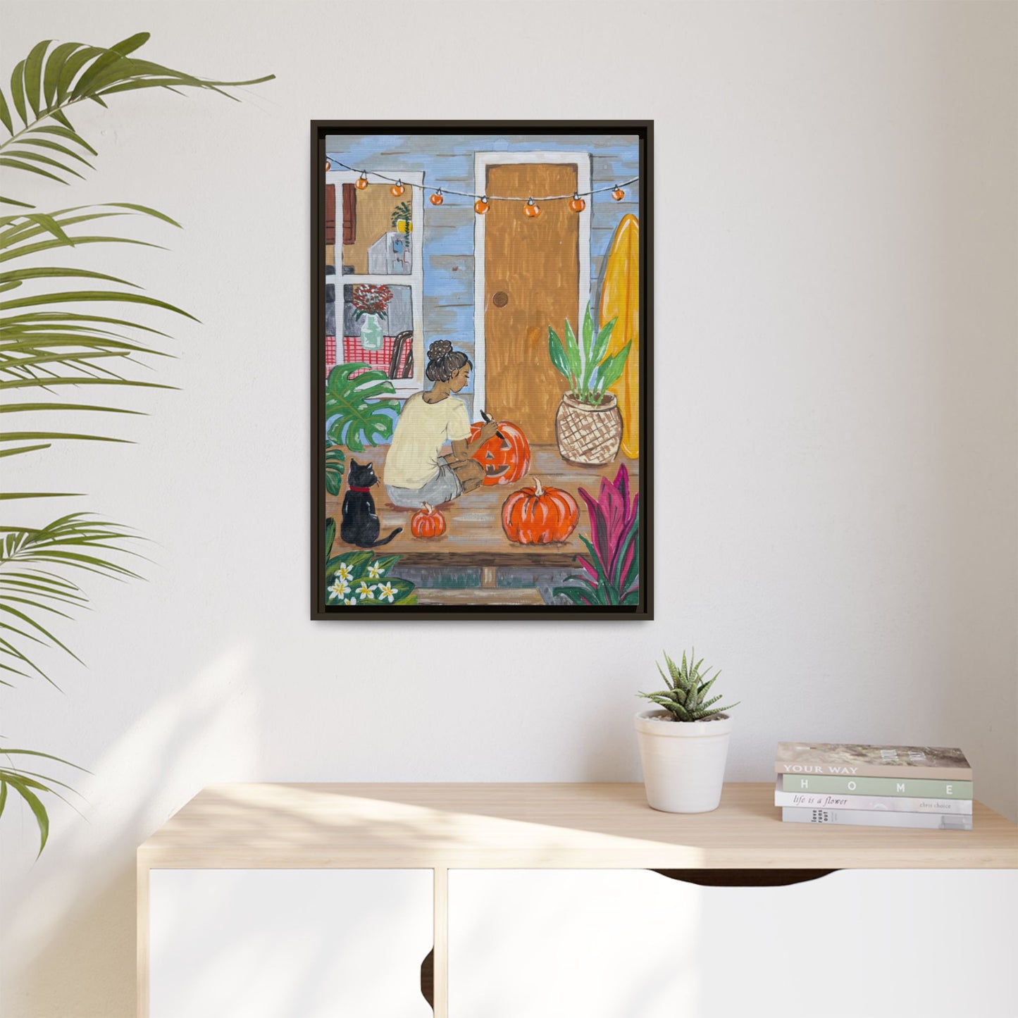 Pumpkin on the Lanai - Matte Canvas Print (Framed)