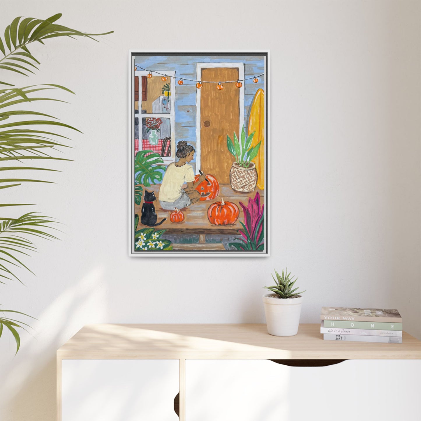 Pumpkin on the Lanai - Matte Canvas Print (Framed)