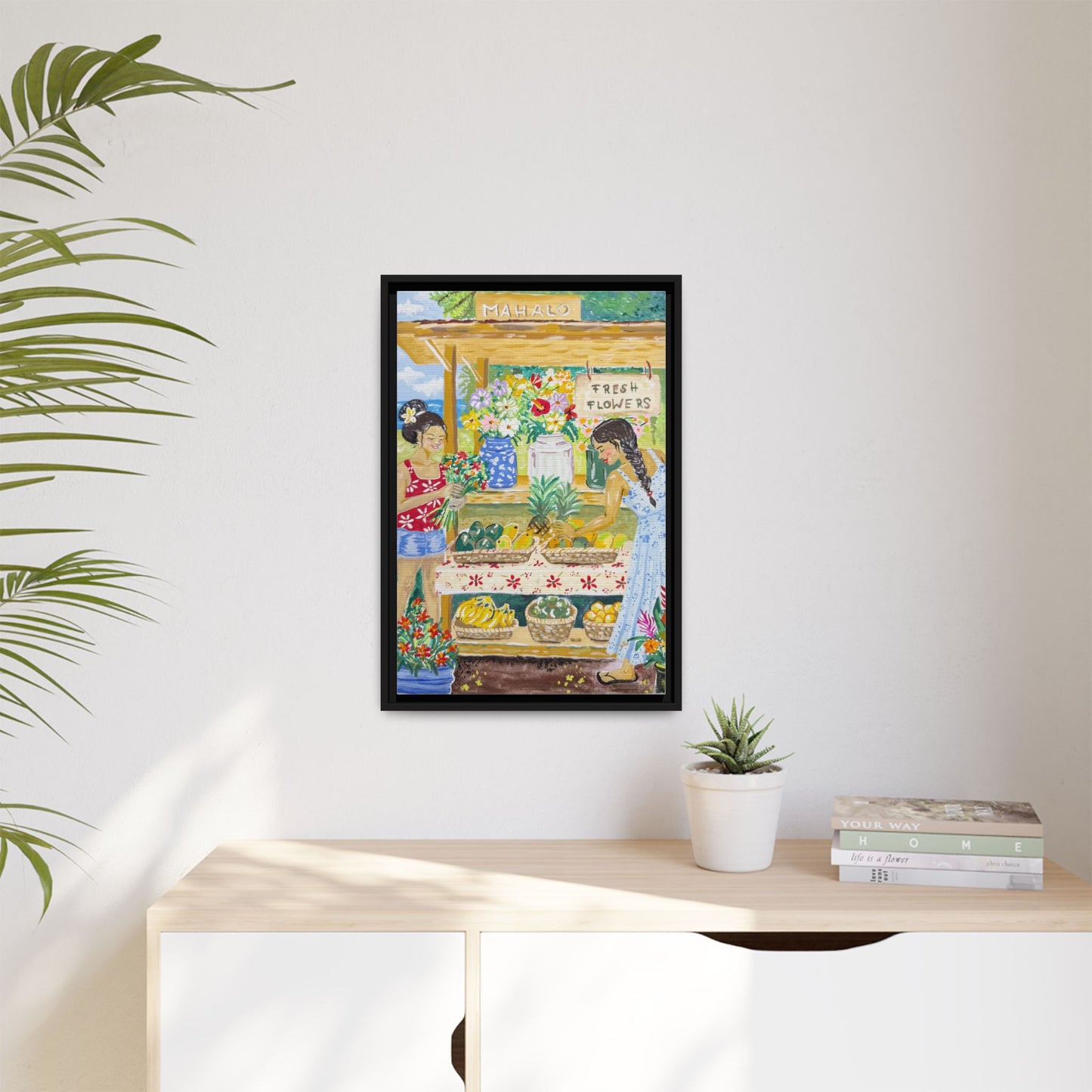 Mahalo Farmstand - Framed Matte Canvas