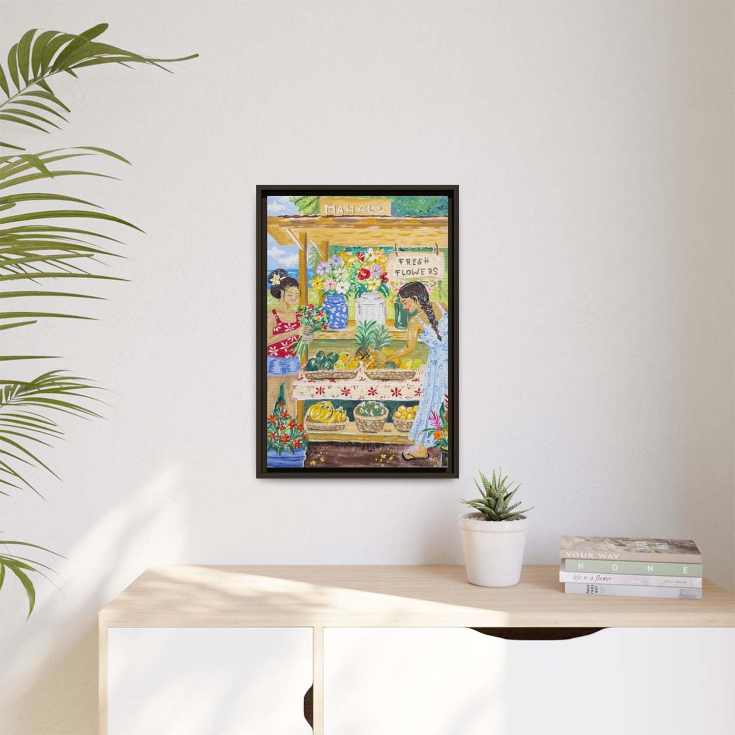 Mahalo Farmstand - Framed Matte Canvas
