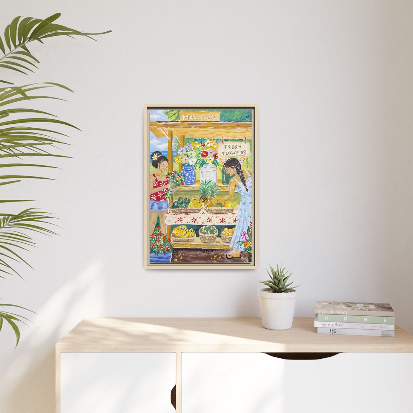 Mahalo Farmstand - Framed Matte Canvas