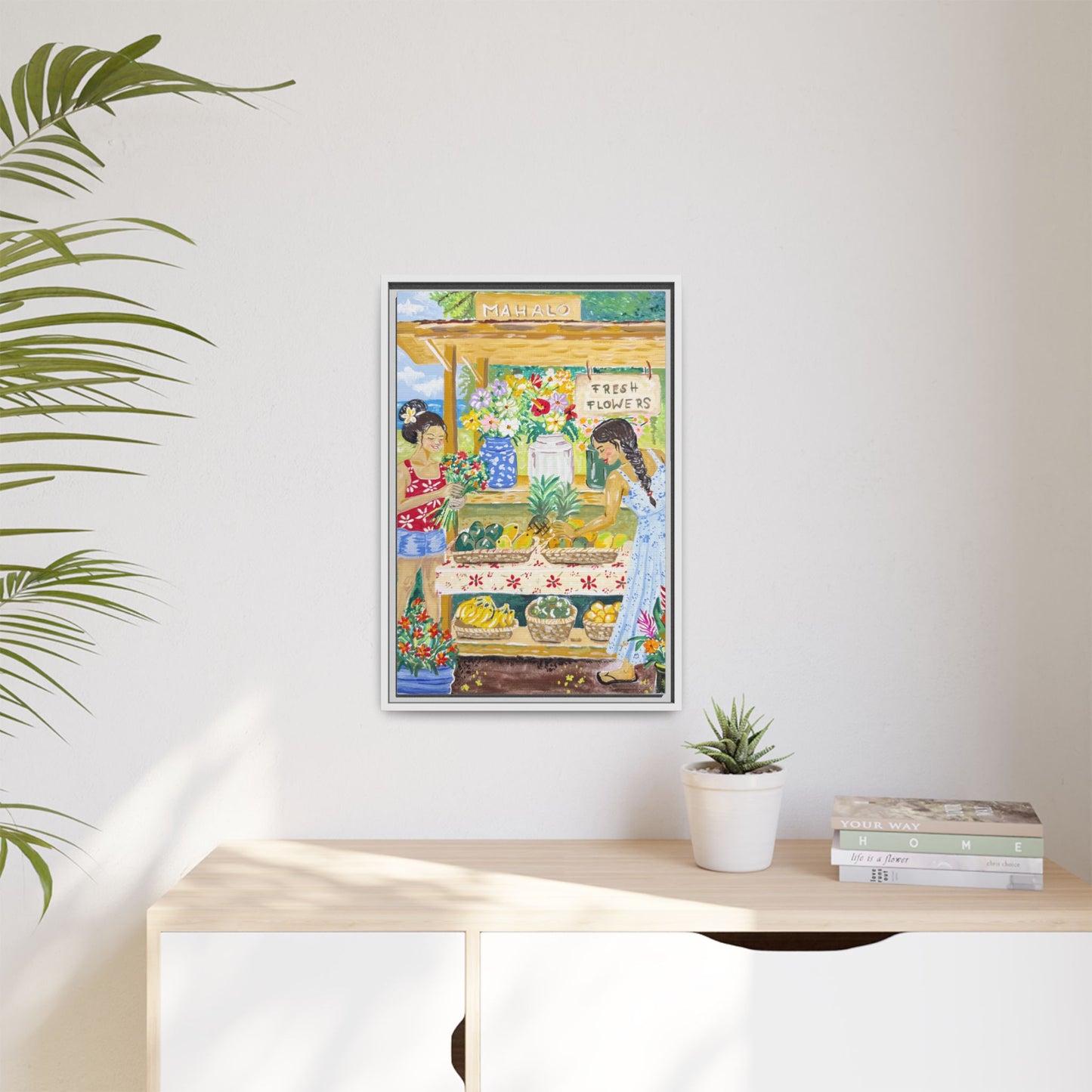 Mahalo Farmstand - Framed Matte Canvas