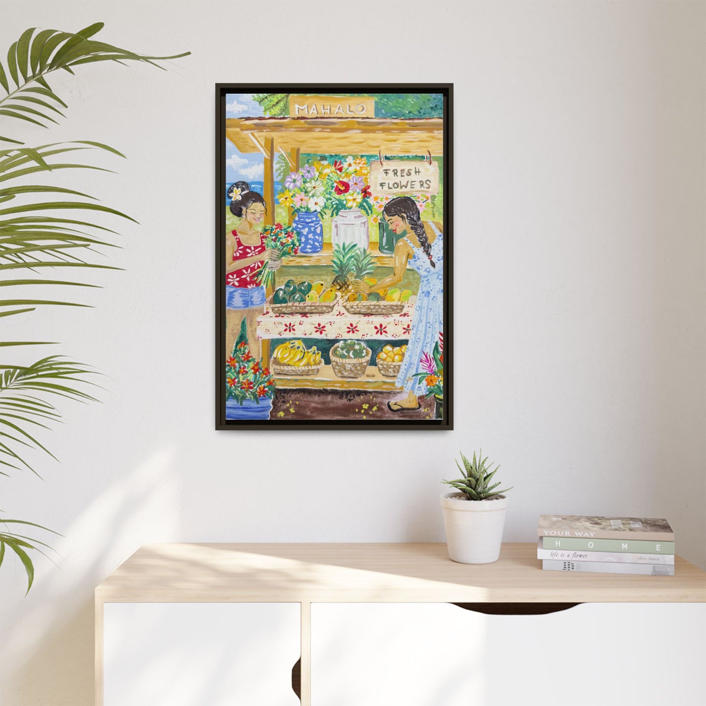 Mahalo Farmstand - Framed Matte Canvas