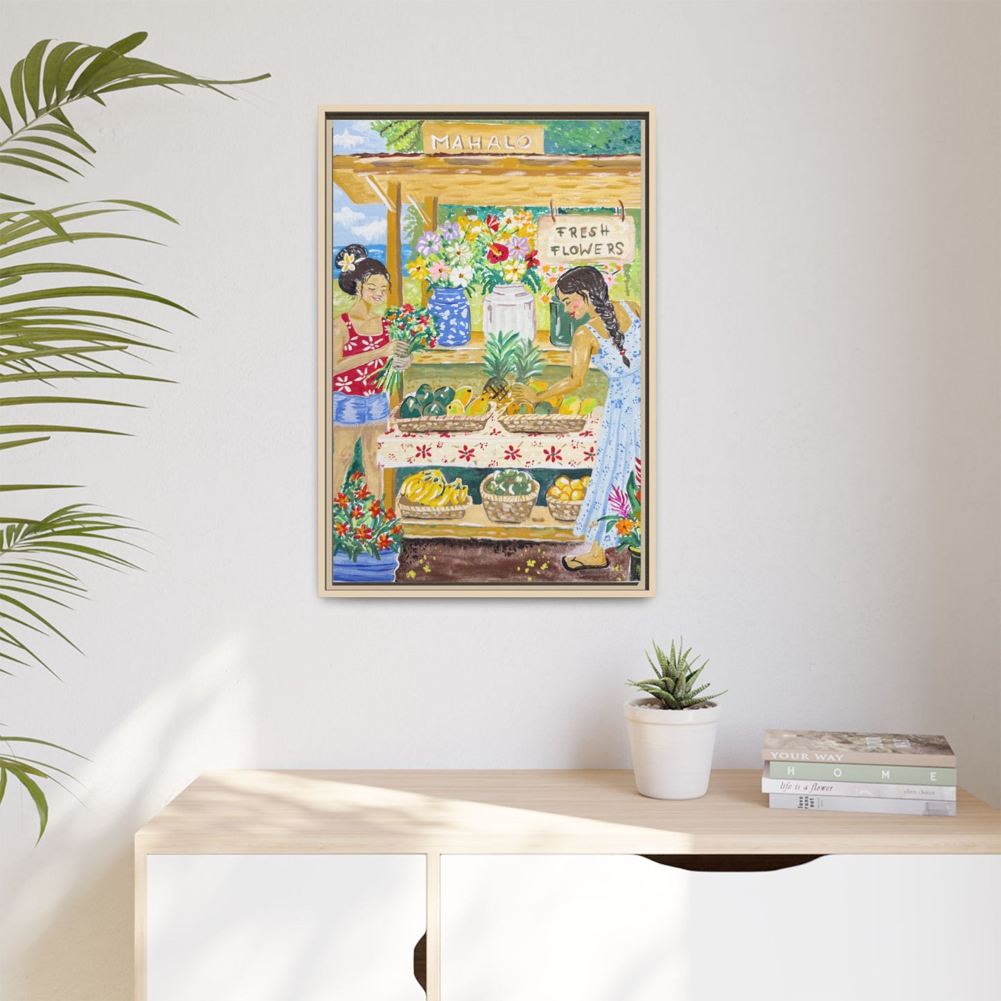 Mahalo Farmstand - Framed Matte Canvas
