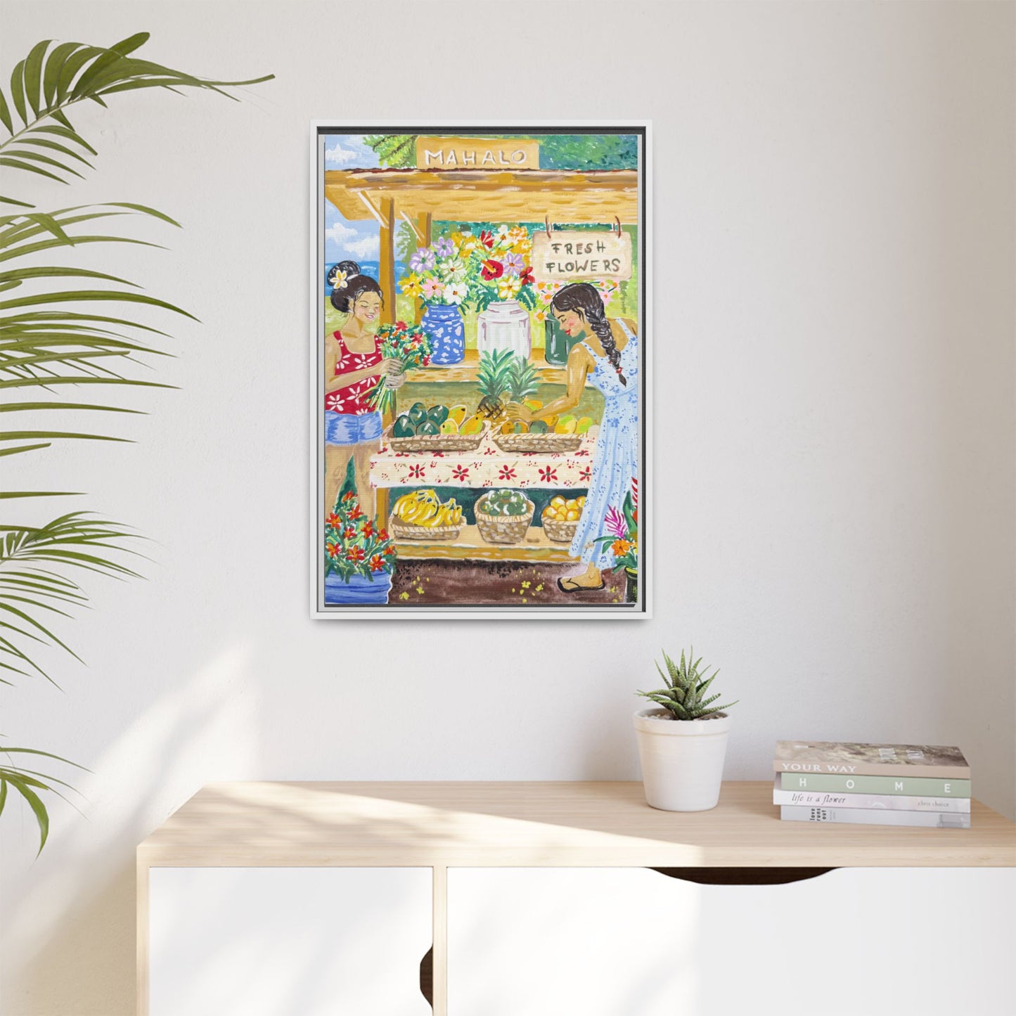 Mahalo Farmstand - Framed Matte Canvas