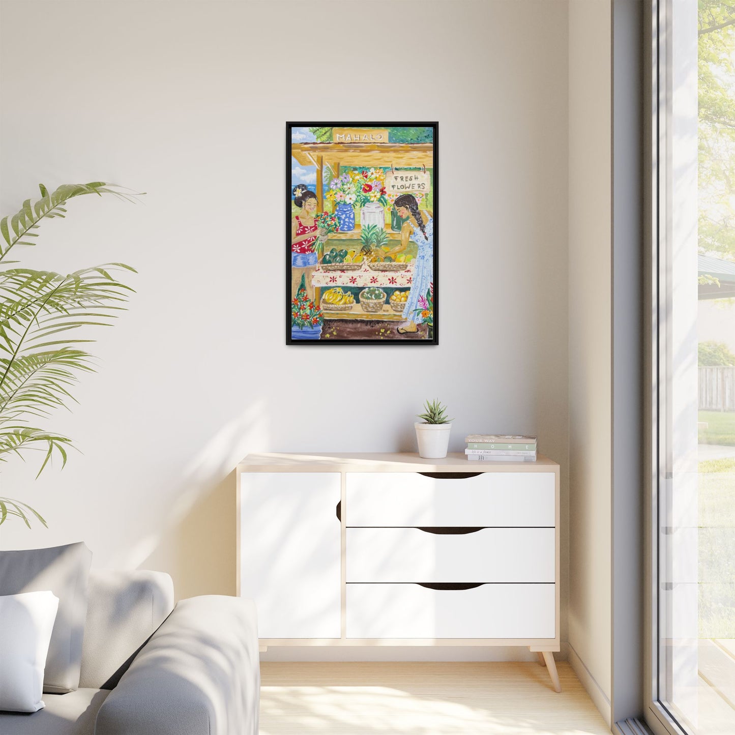 Mahalo Farmstand - Framed Matte Canvas