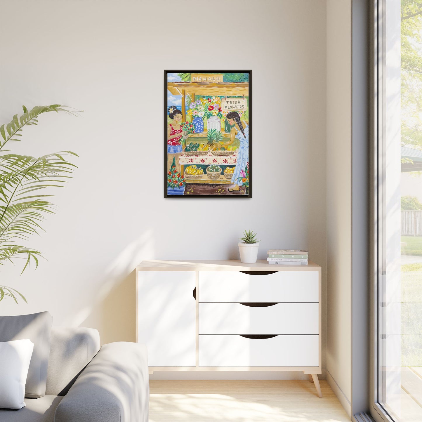 Mahalo Farmstand - Framed Matte Canvas