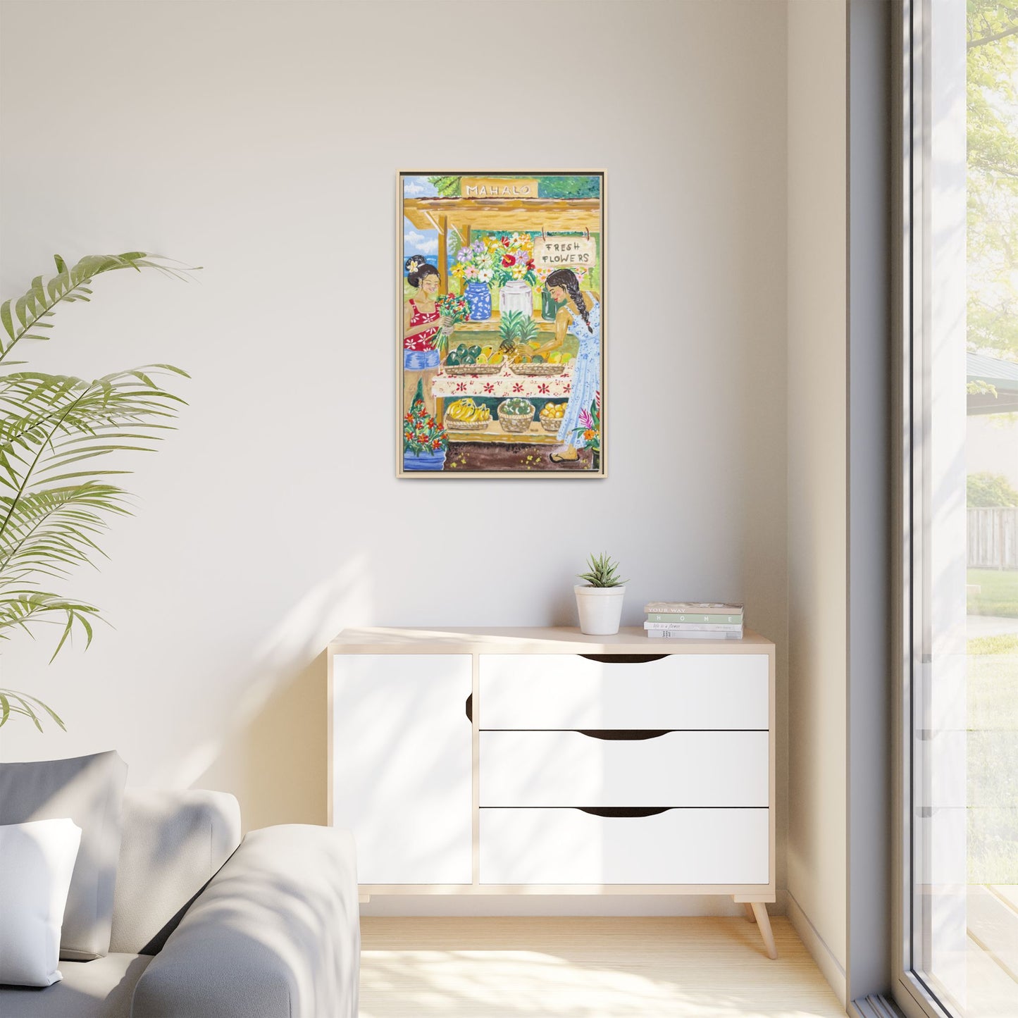 Mahalo Farmstand - Framed Matte Canvas