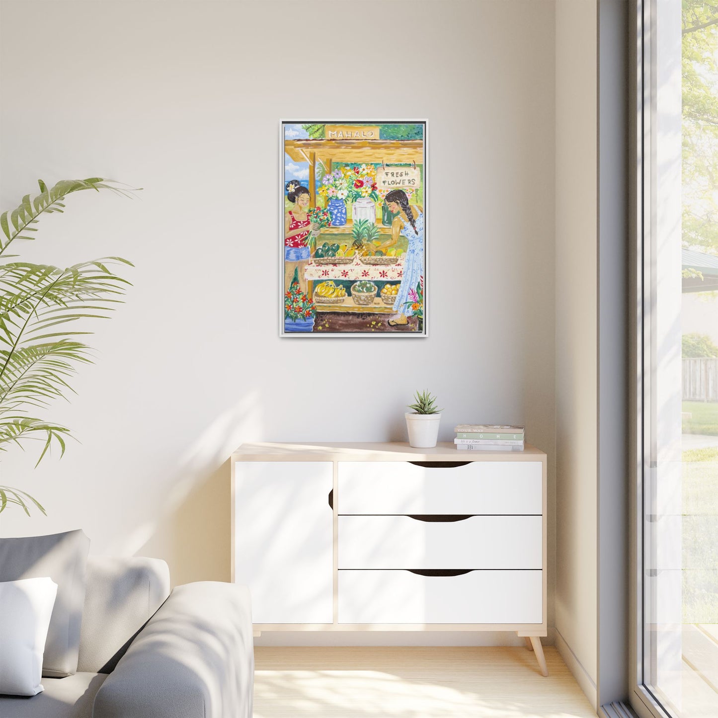 Mahalo Farmstand - Framed Matte Canvas