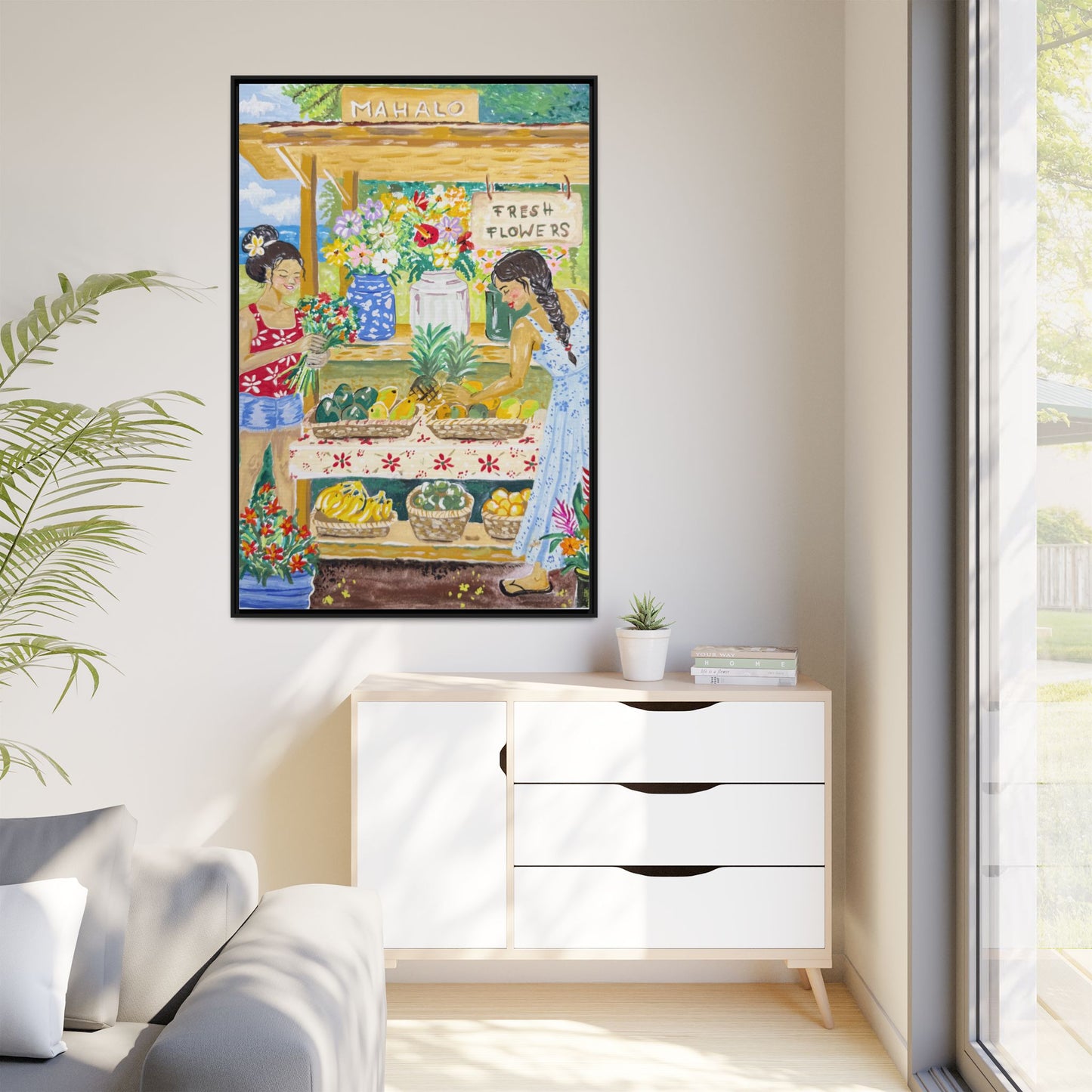 Mahalo Farmstand - Framed Matte Canvas