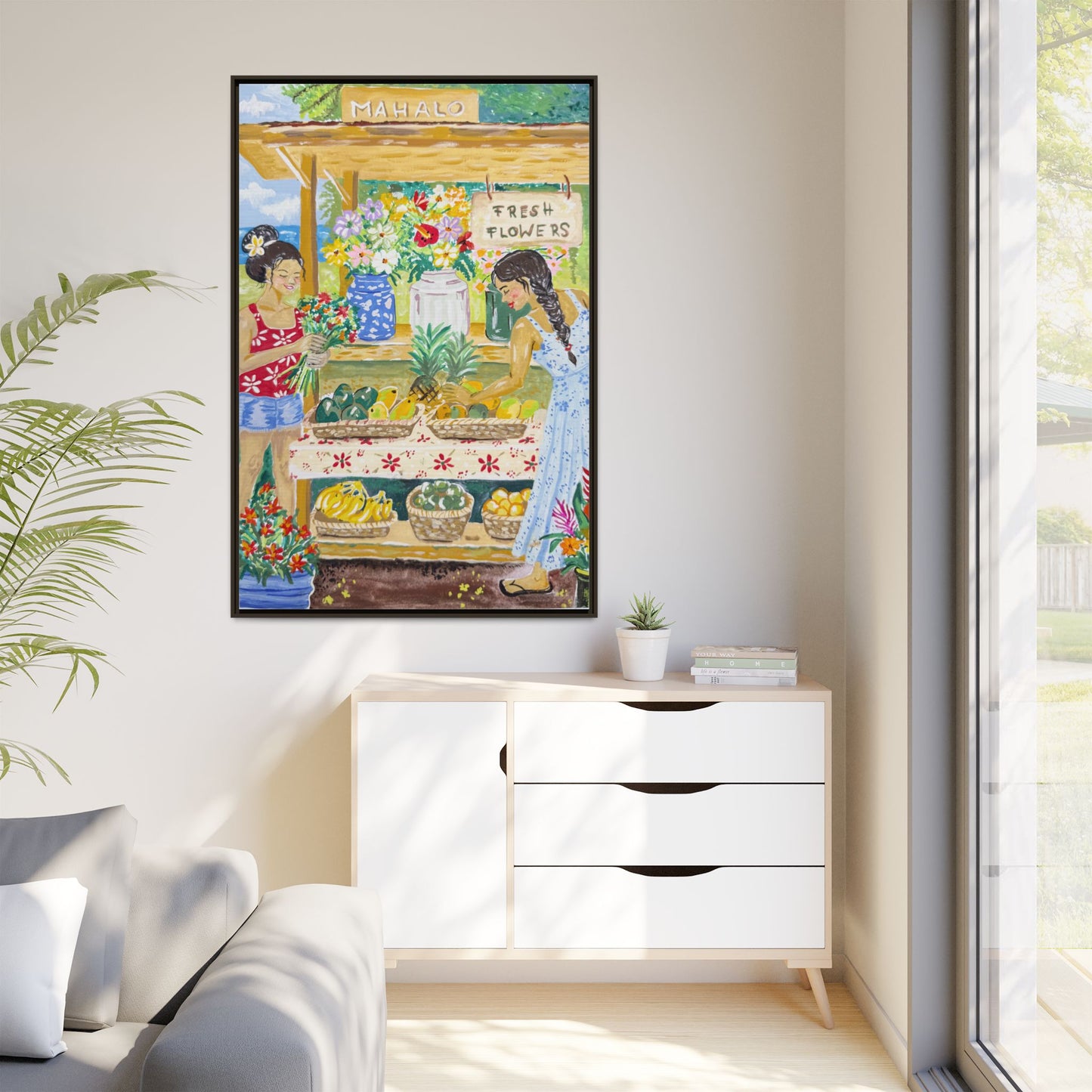 Mahalo Farmstand - Framed Matte Canvas