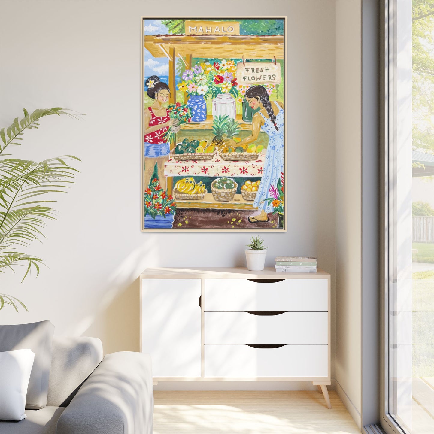 Mahalo Farmstand - Framed Matte Canvas
