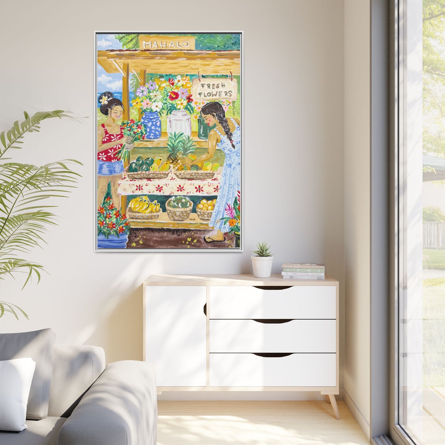 Mahalo Farmstand - Framed Matte Canvas