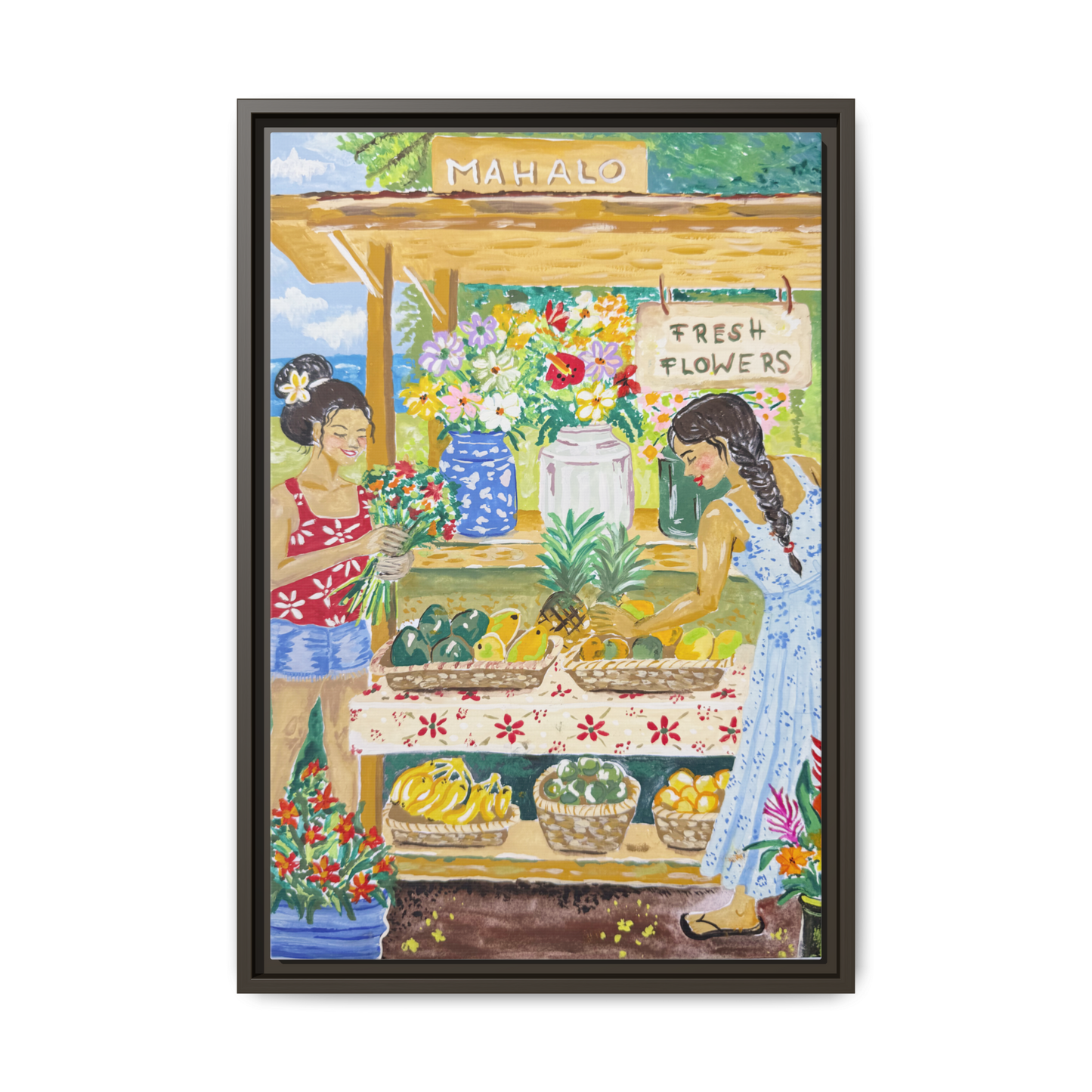 Mahalo Farmstand - Framed Matte Canvas