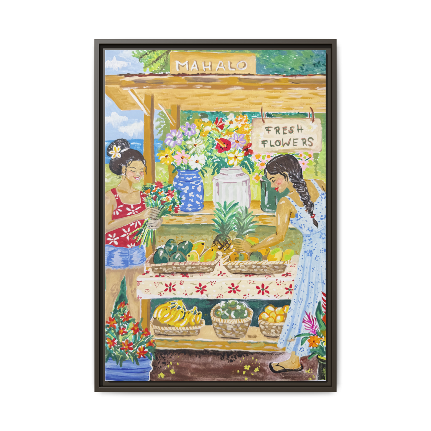 Mahalo Farmstand - Framed Matte Canvas