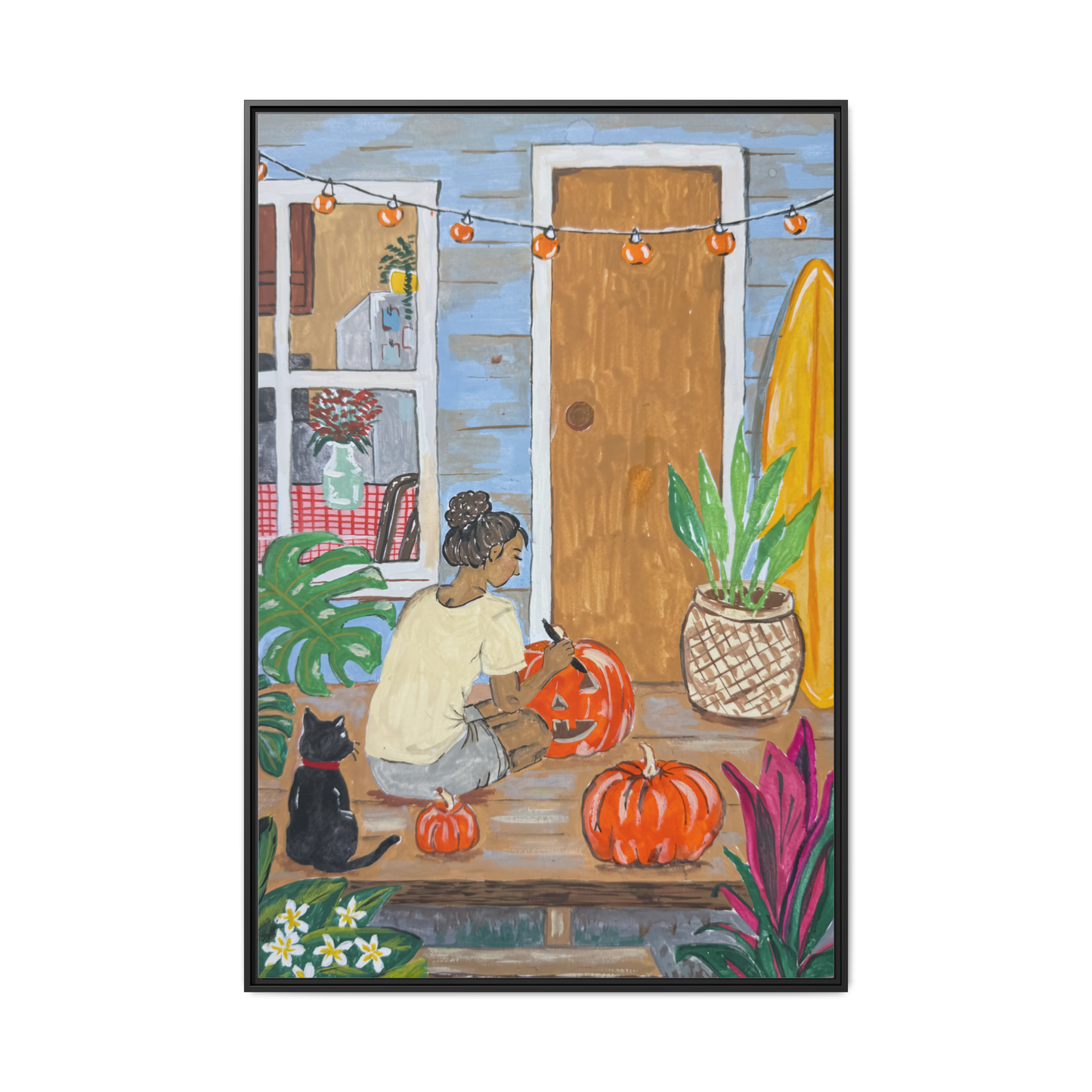 Pumpkin on the Lanai - Matte Canvas Print (Framed)