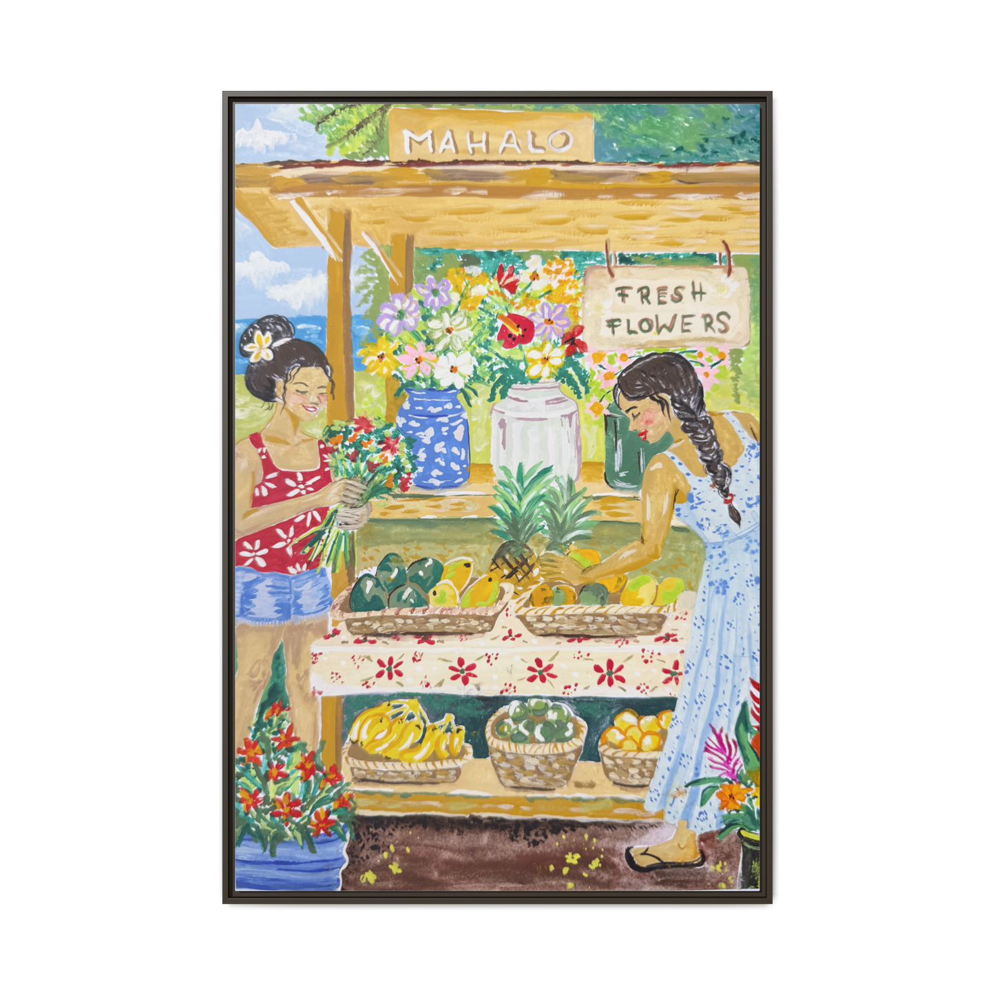 Mahalo Farmstand - Framed Matte Canvas