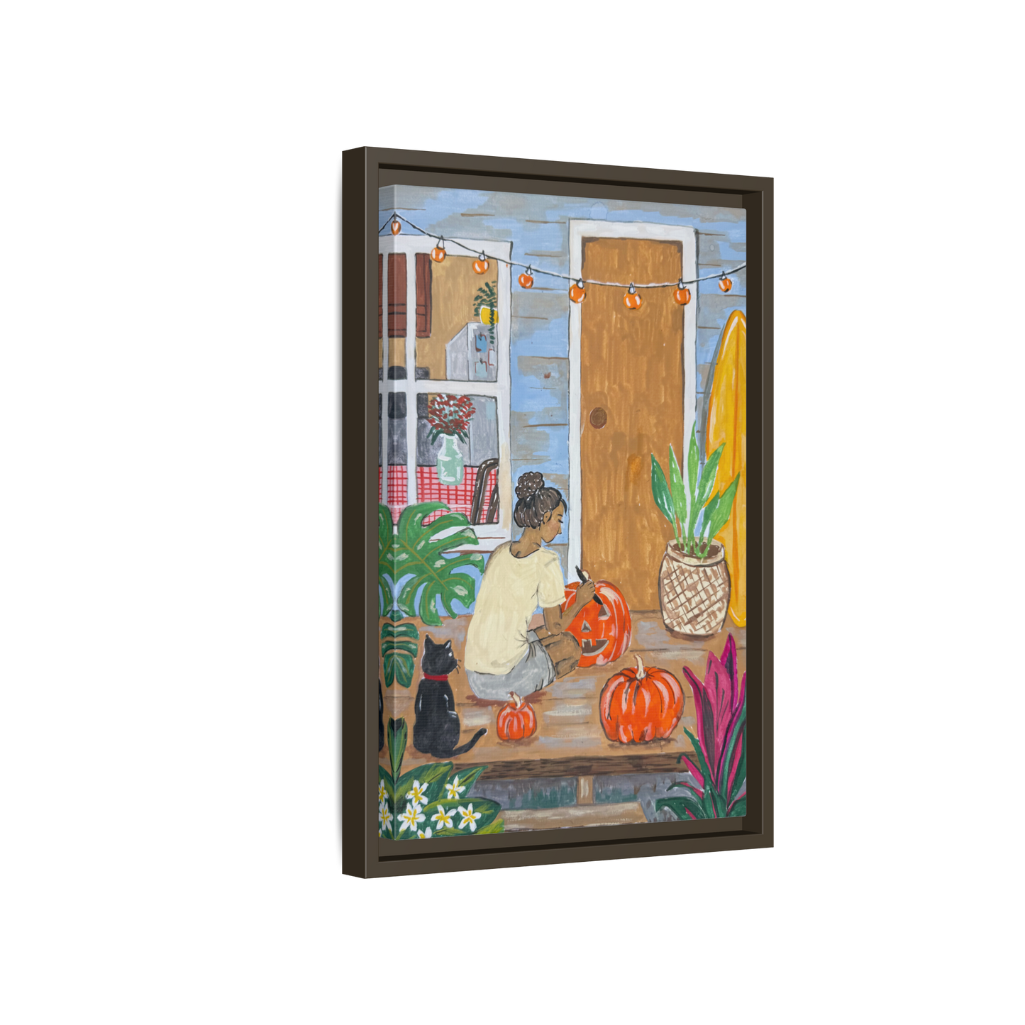Pumpkin on the Lanai - Matte Canvas Print (Framed)