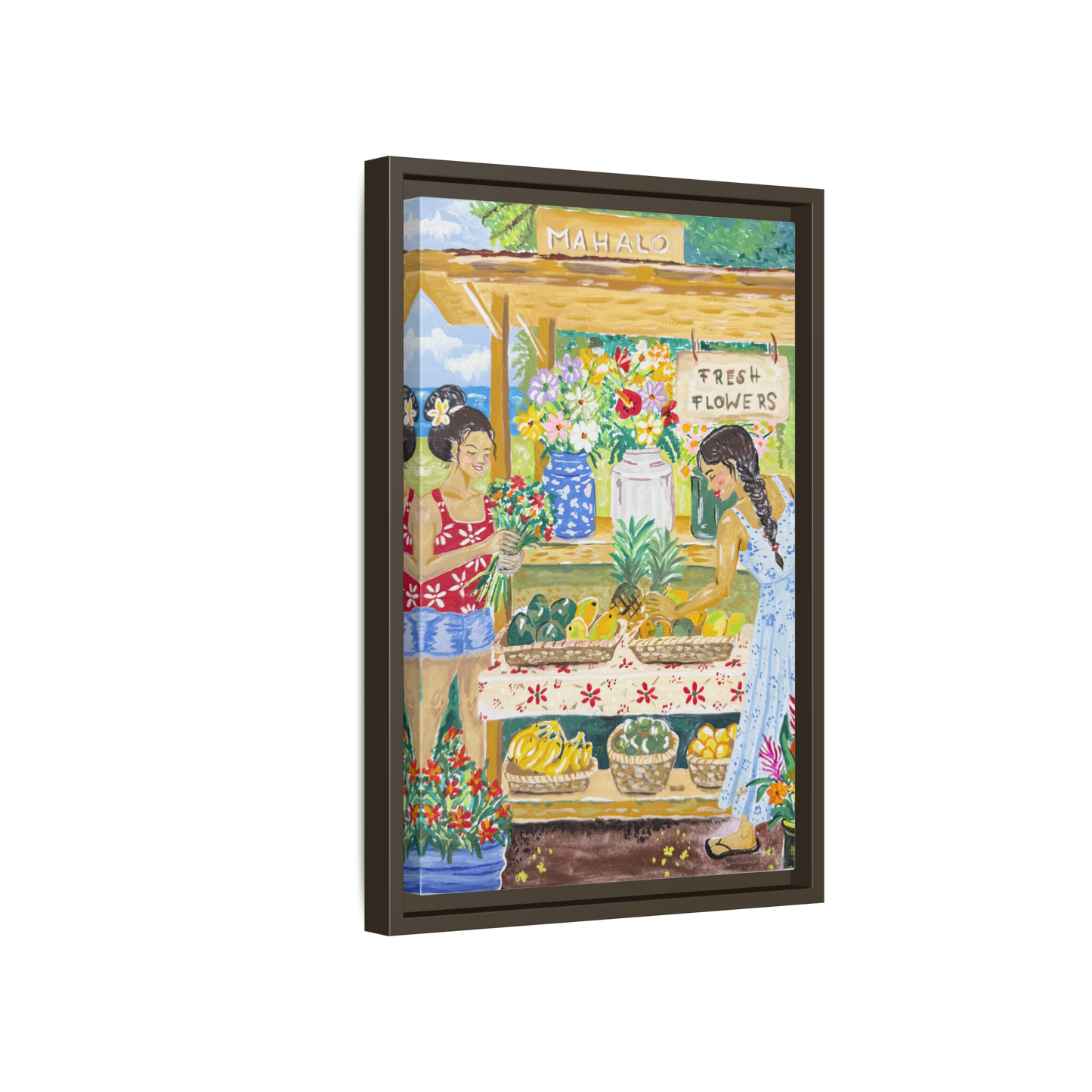 Mahalo Farmstand - Framed Matte Canvas