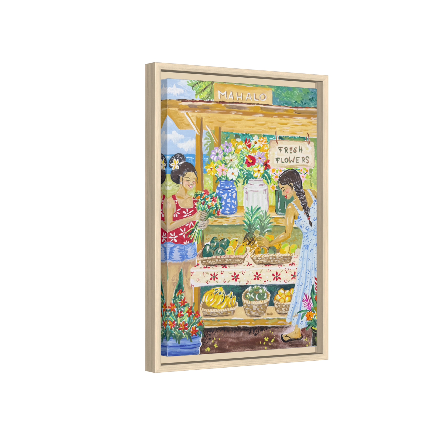 Mahalo Farmstand - Framed Matte Canvas