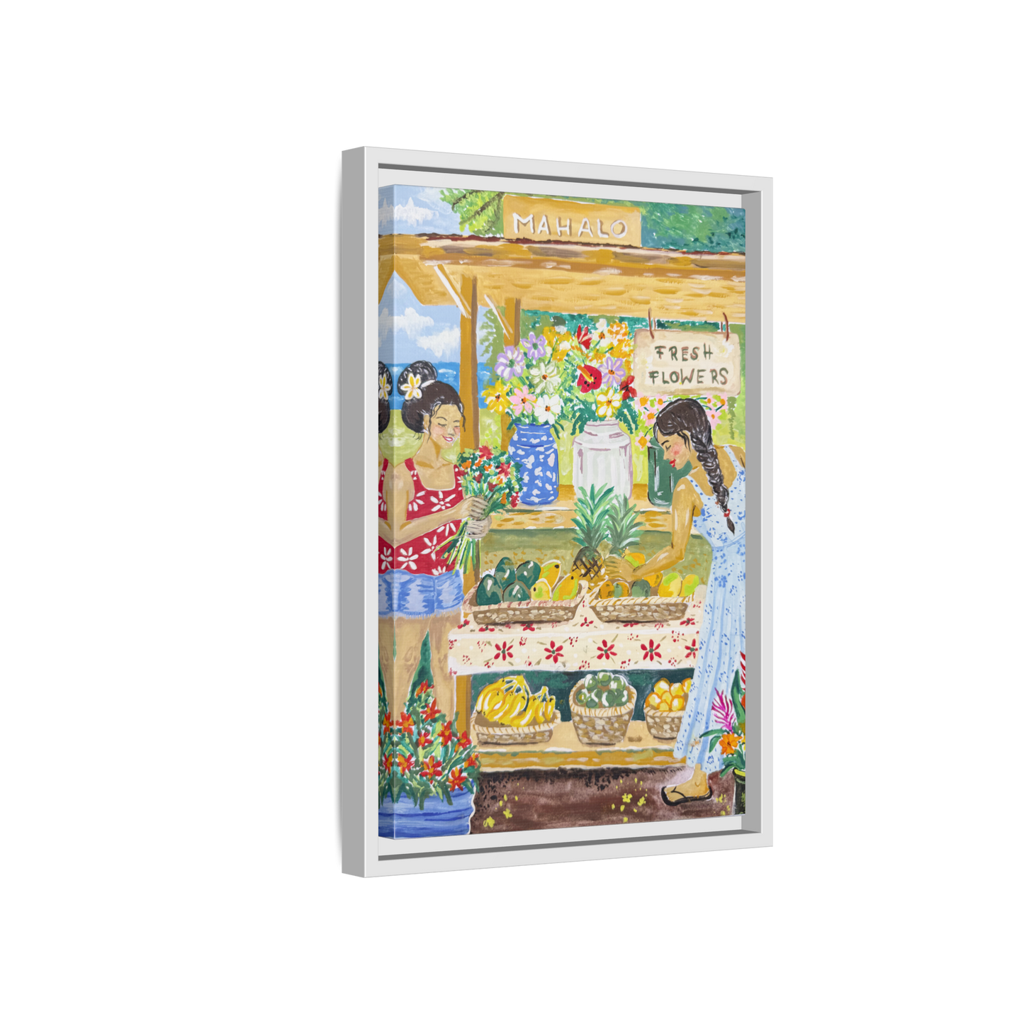 Mahalo Farmstand - Framed Matte Canvas