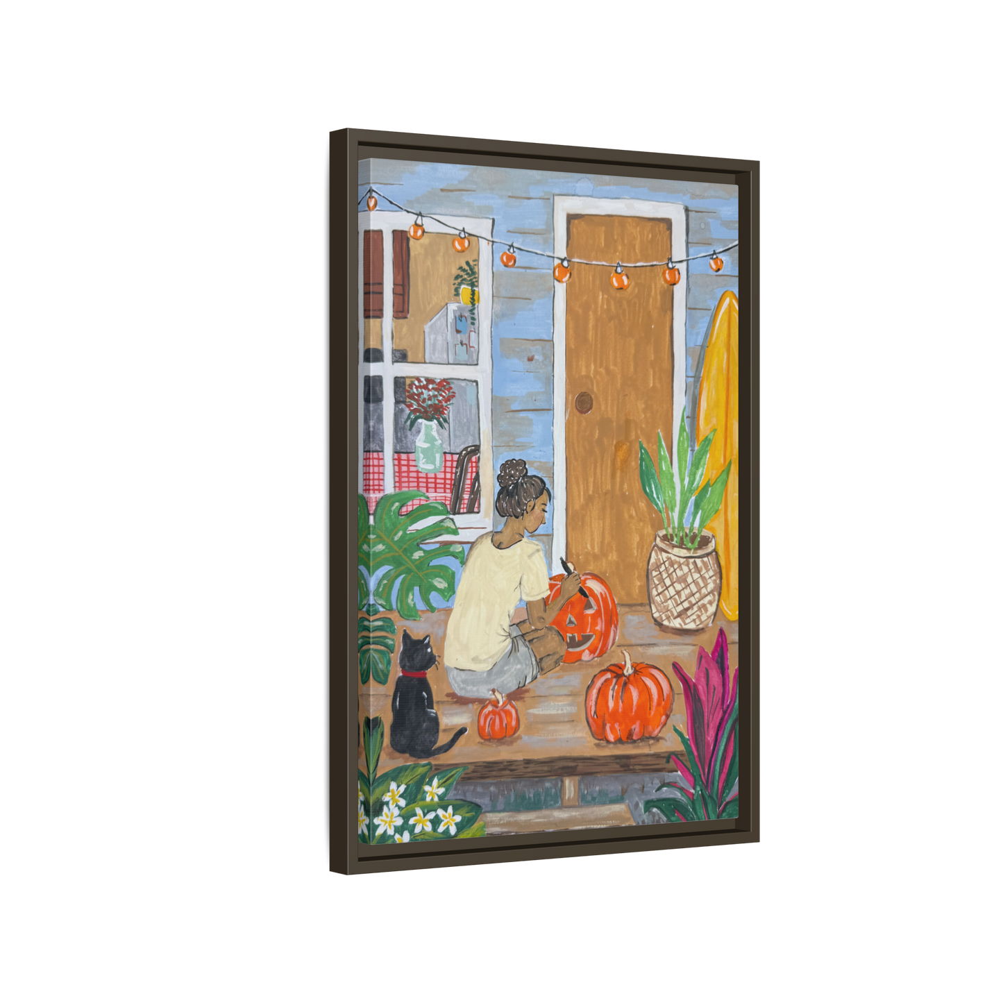 Pumpkin on the Lanai - Matte Canvas Print (Framed)