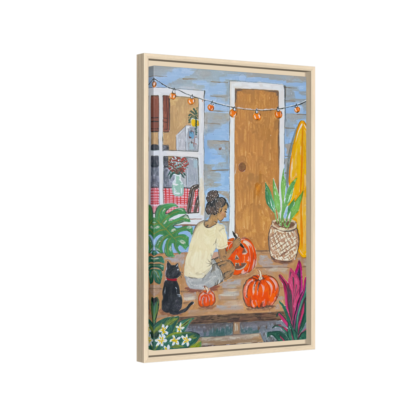 Pumpkin on the Lanai - Matte Canvas Print (Framed)