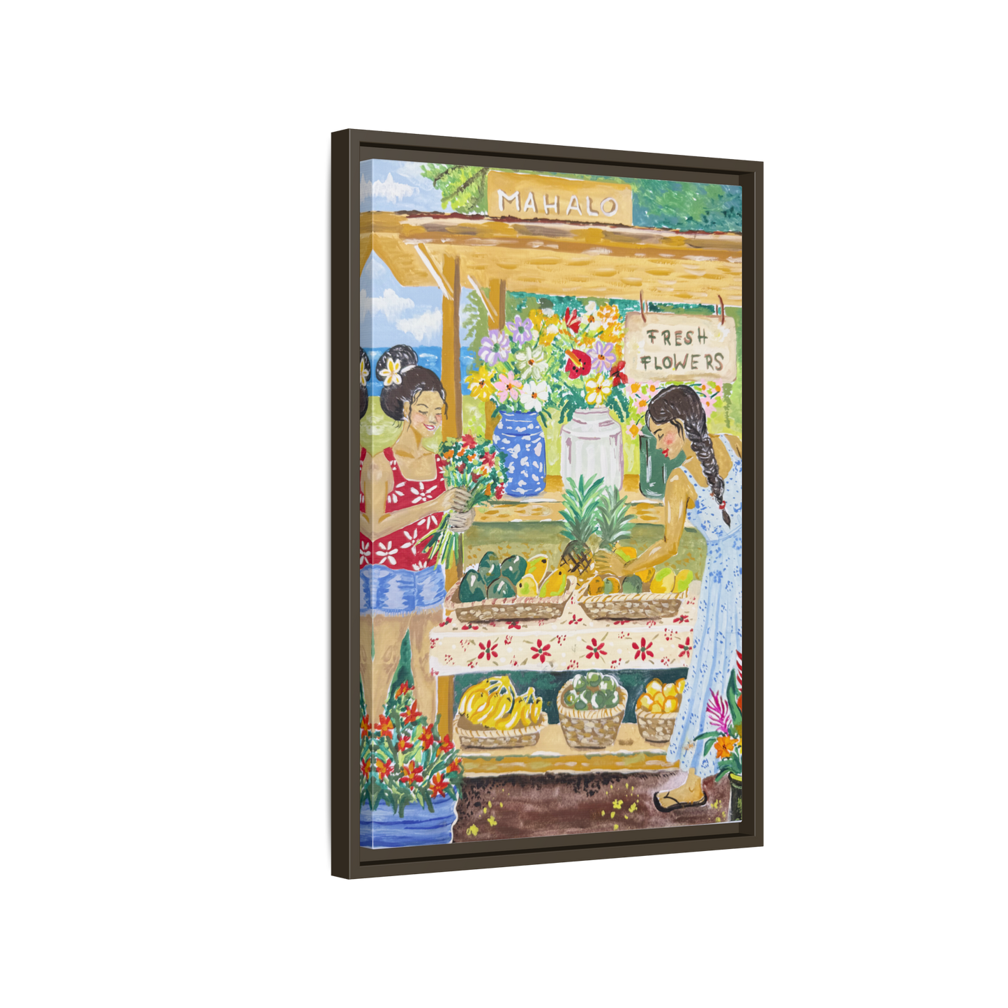 Mahalo Farmstand - Framed Matte Canvas