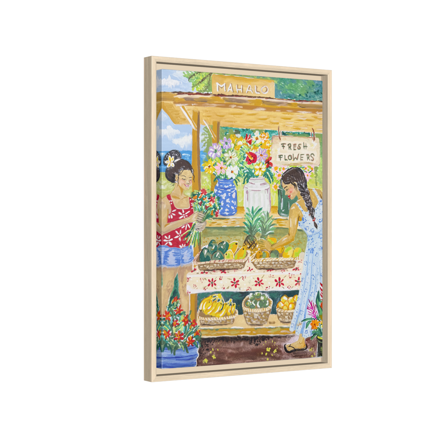 Mahalo Farmstand - Framed Matte Canvas