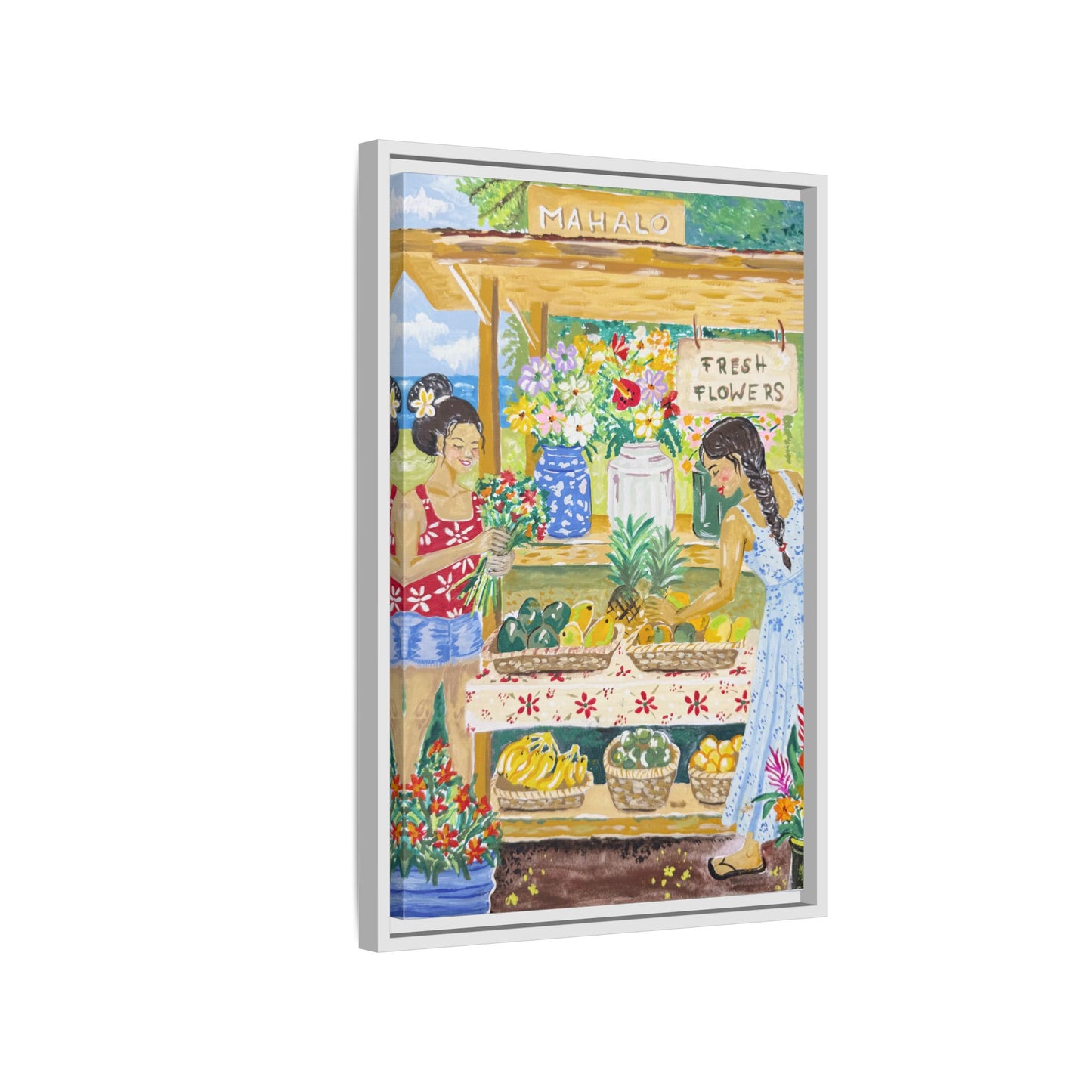 Mahalo Farmstand - Framed Matte Canvas