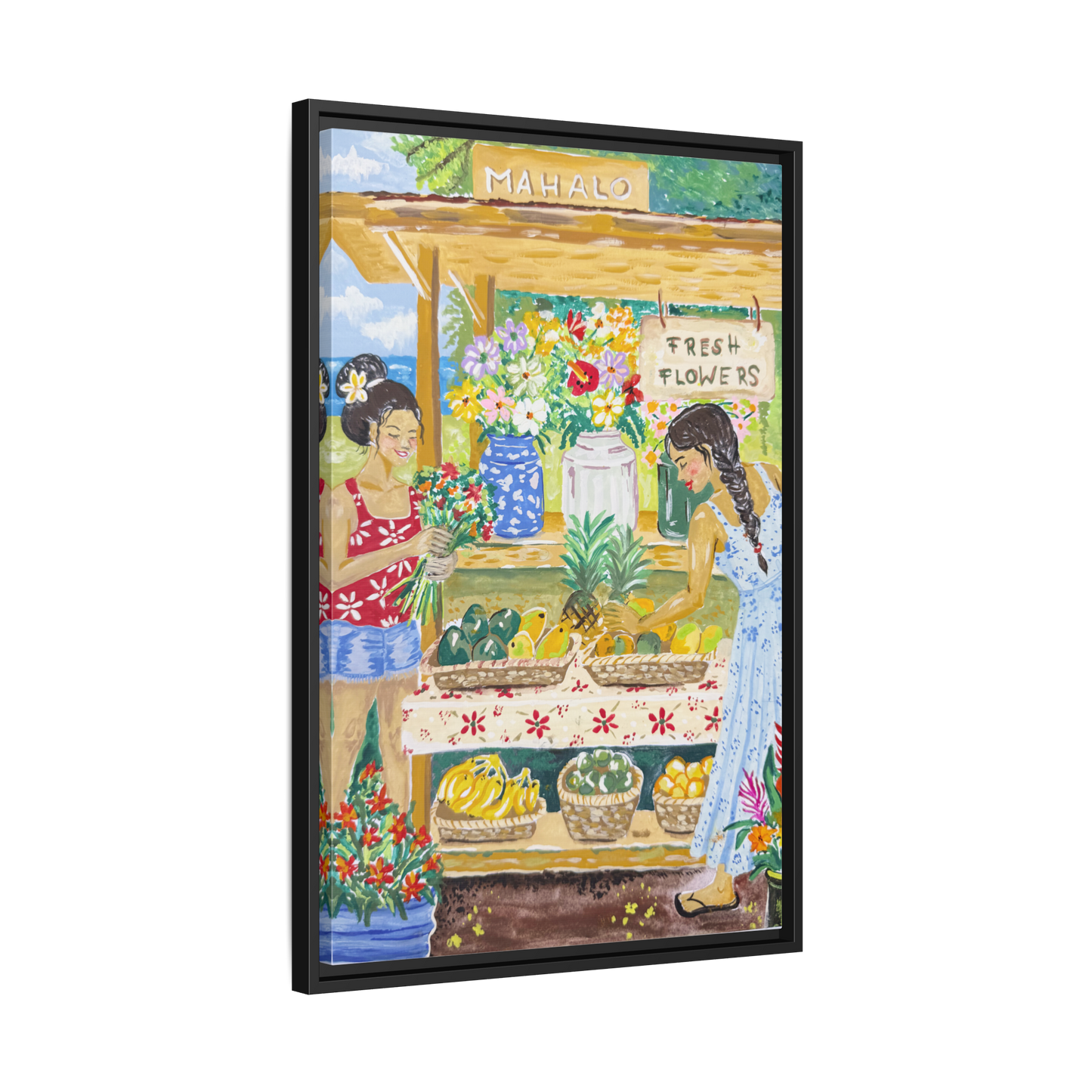 Mahalo Farmstand - Framed Matte Canvas