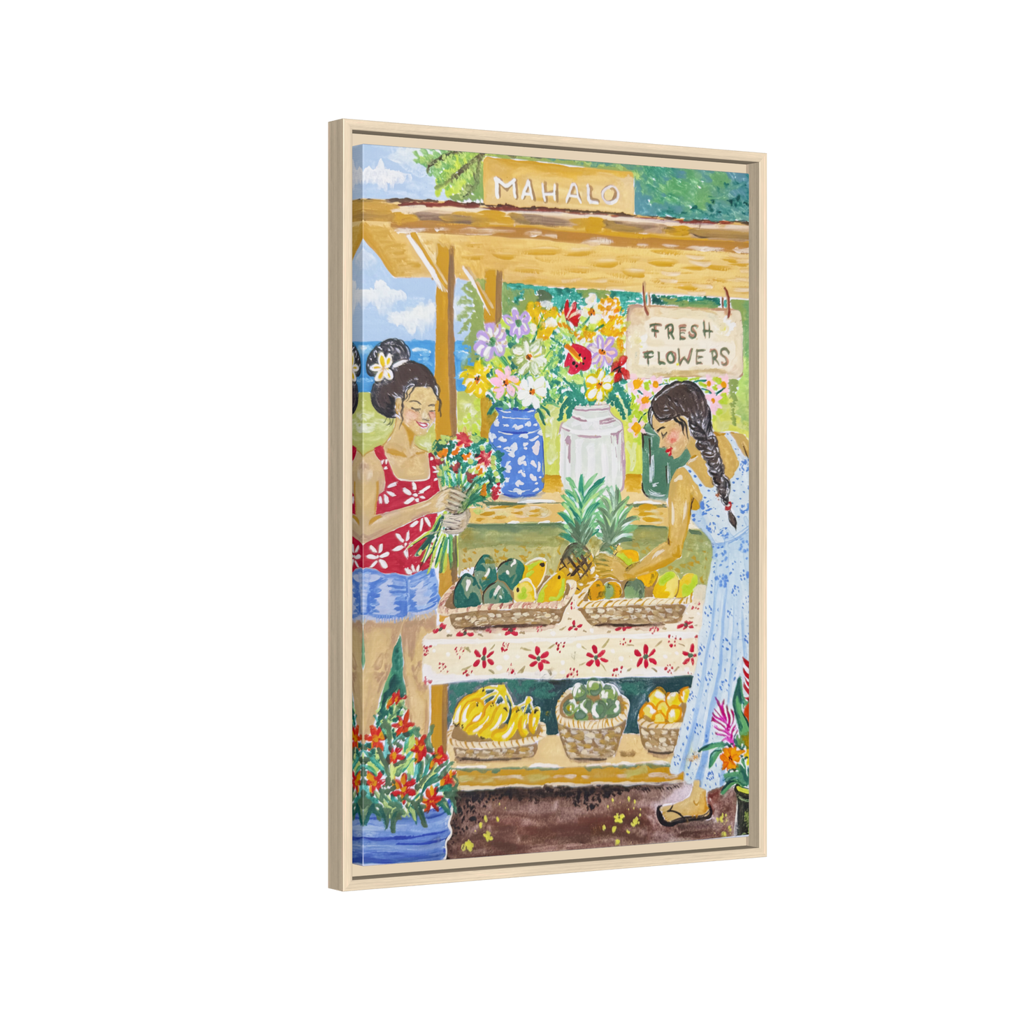 Mahalo Farmstand - Framed Matte Canvas