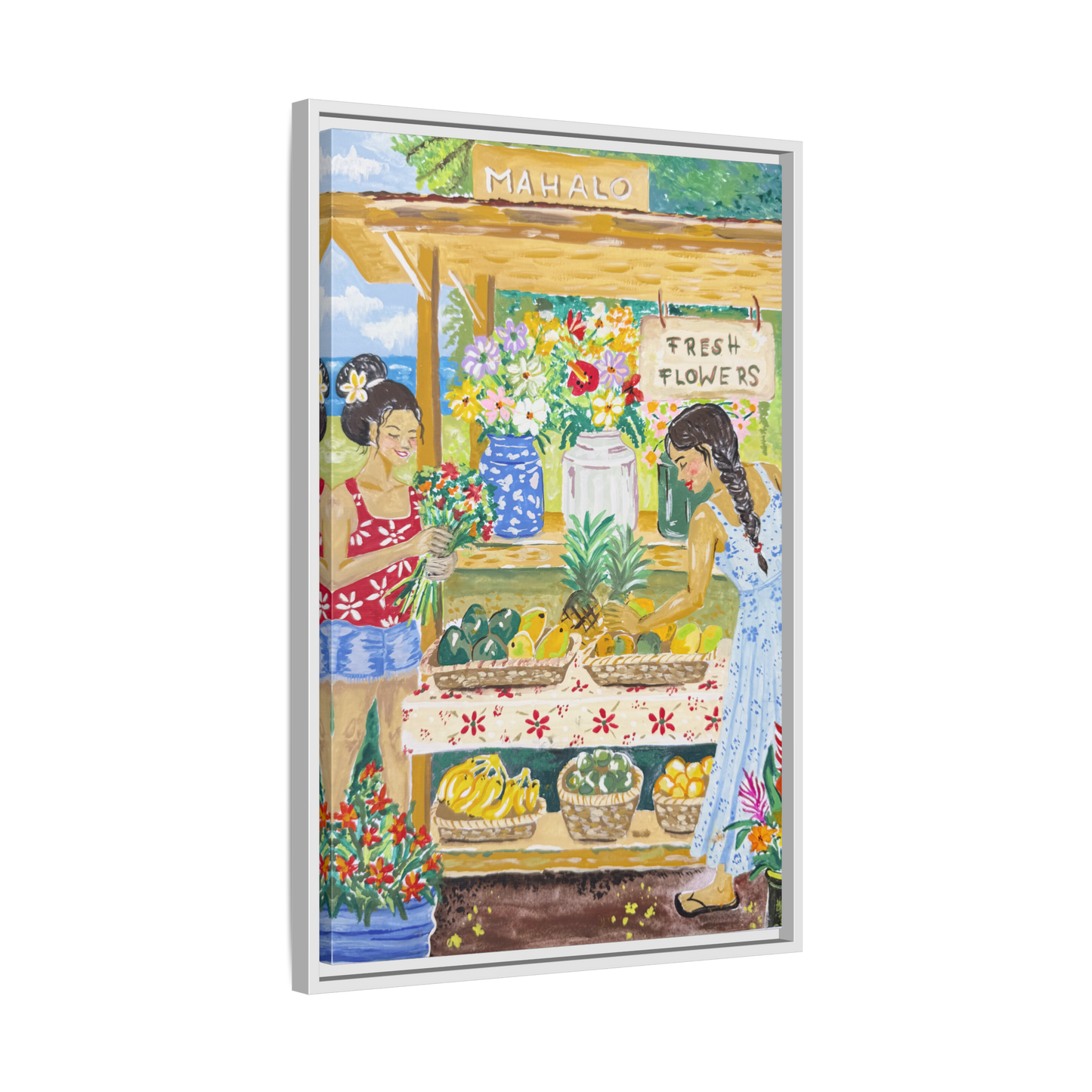 Mahalo Farmstand - Framed Matte Canvas