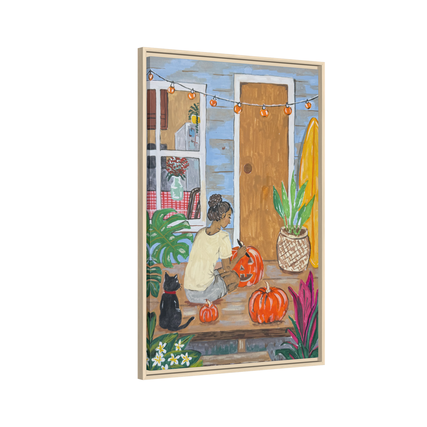 Pumpkin on the Lanai - Matte Canvas Print (Framed)
