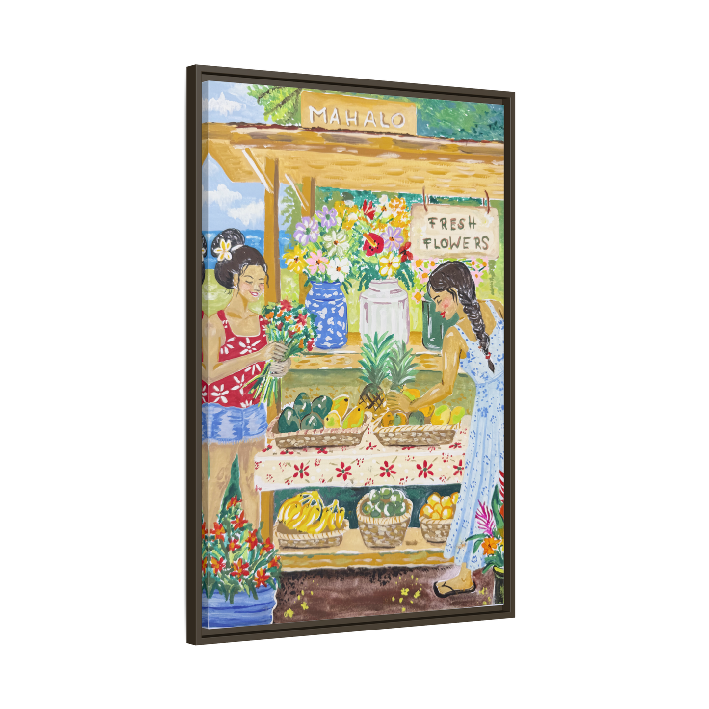 Mahalo Farmstand - Framed Matte Canvas