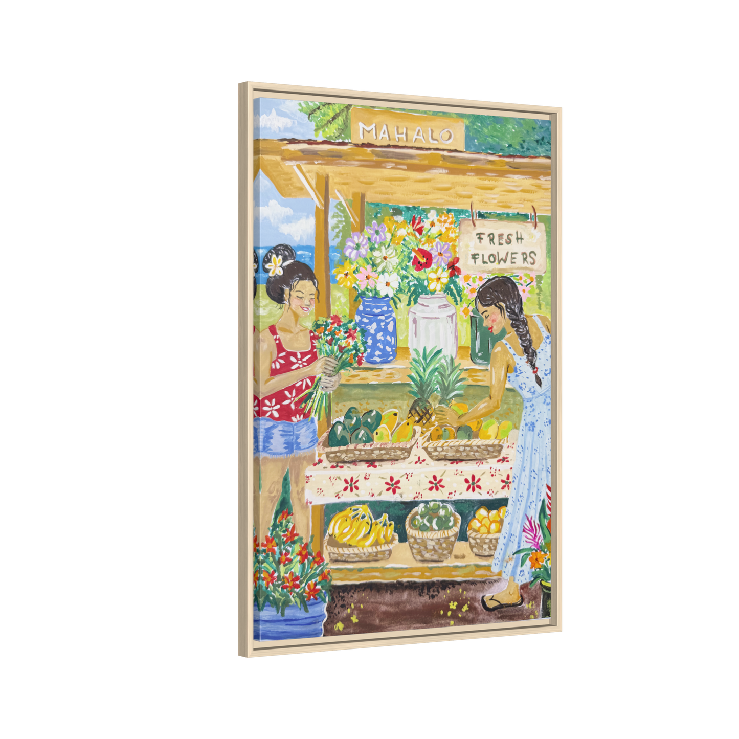 Mahalo Farmstand - Framed Matte Canvas