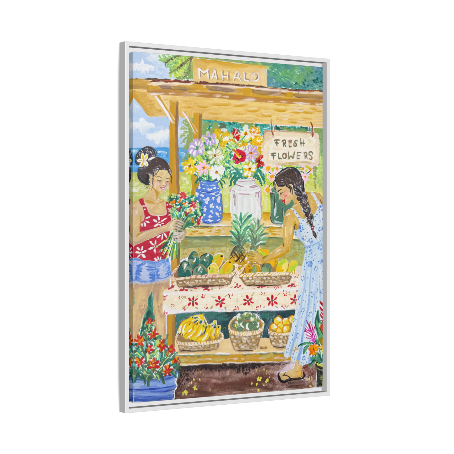 Mahalo Farmstand - Framed Matte Canvas