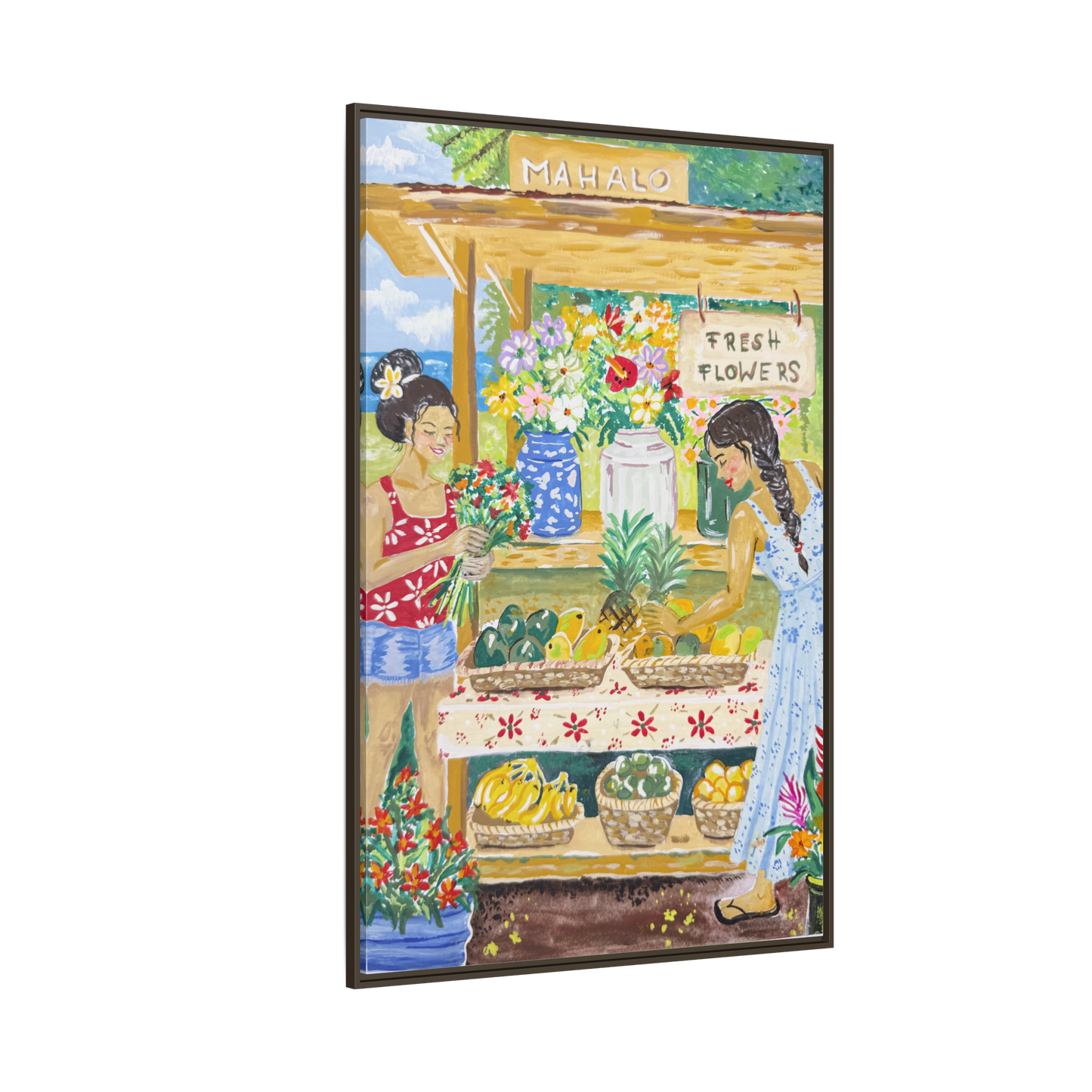 Mahalo Farmstand - Framed Matte Canvas