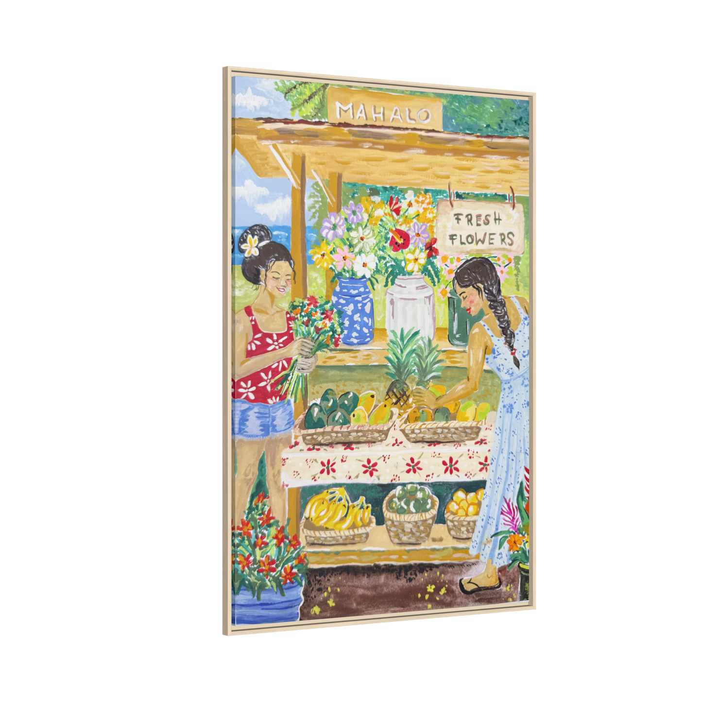 Mahalo Farmstand - Framed Matte Canvas